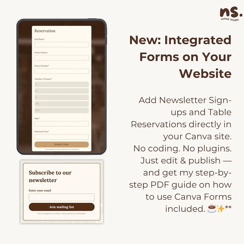 Coffee Shop Canva Website Bundle: Café Menu & Loyalty Card Templates image 5