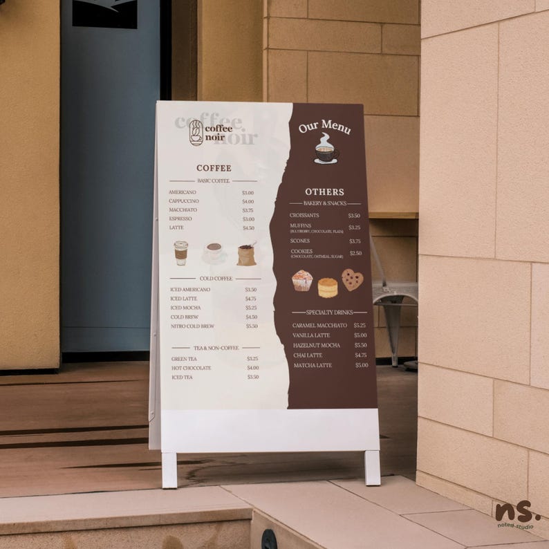 Coffee Shop Canva Website Bundle: Café Menu & Loyalty Card Templates image 7