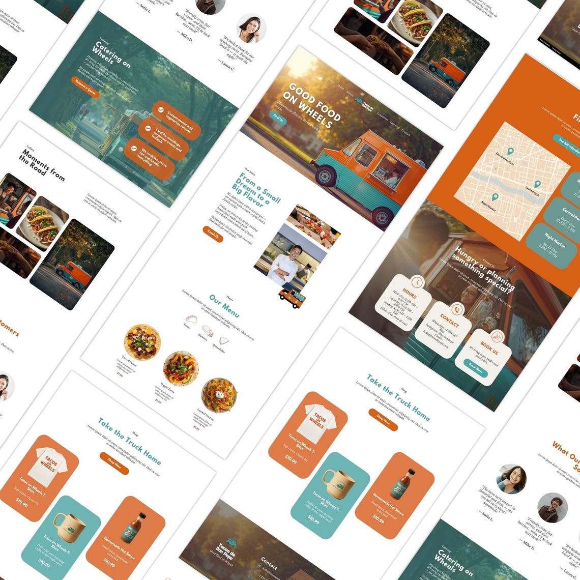 Food Truck Website Template Canva Editable Landing Page Etsy