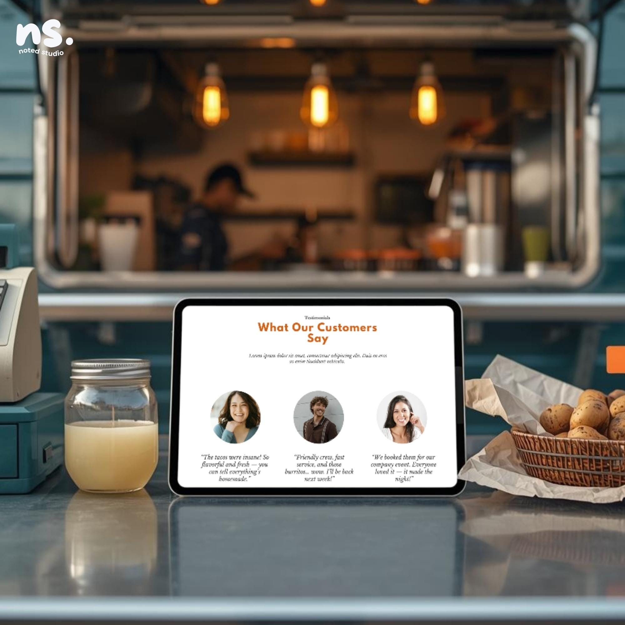 Food Truck Website Template Canva Editable Landing Page Etsy