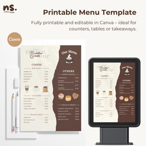 Coffee Shop Canva Website Bundle: Café Menu & Loyalty Card Templates image 3