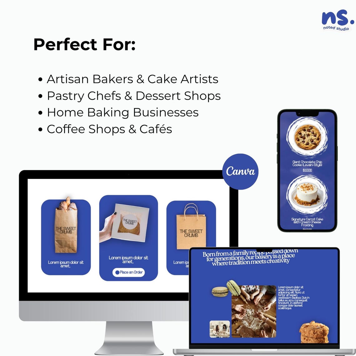 Bakery Website Template Canva Editable Pastry & Cake Shop Design Etsy