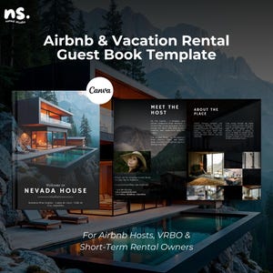 Airbnb Welcome Book Template Canva: Digital Guestbook, House Manual (Printable PDF Guidebook)