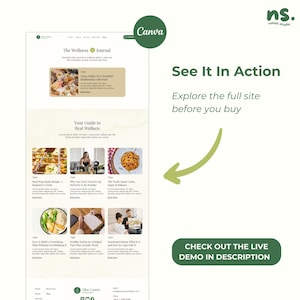 Nutritionist & Health Coach Website Template – Multipage Canva Kit (7 Pages, Responsive) + Meal Planner image 8