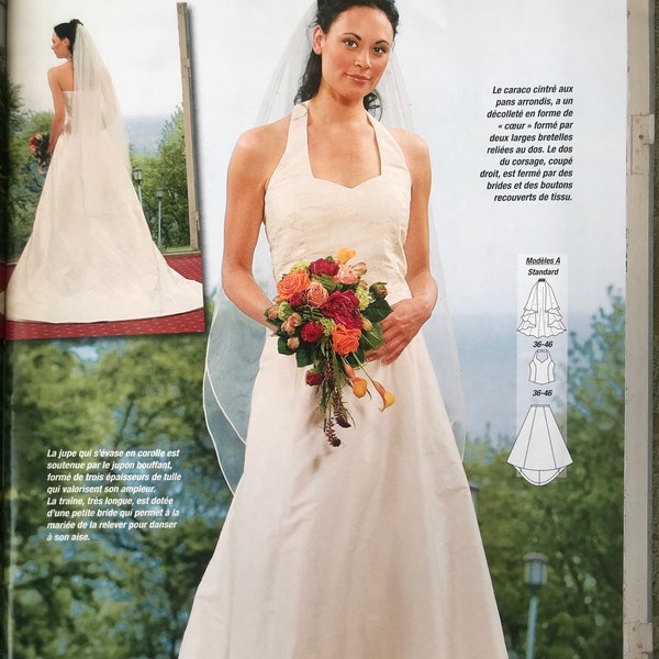 Wedding gown pattern, Fait main pas à pas, sewing magazine, skirt magazine, dress pattern, pant, woman pattern, plus size, children