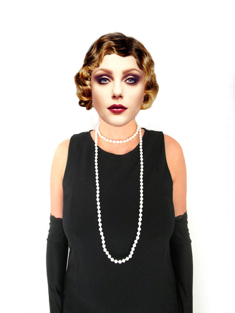 Retro Black Pearl Necklace, 1920, Flapper Accessories, Evening Long Bead, Roaring 20s, Great Gatsby, Downton Abbey, Sautoir, Christmas Gift image 5