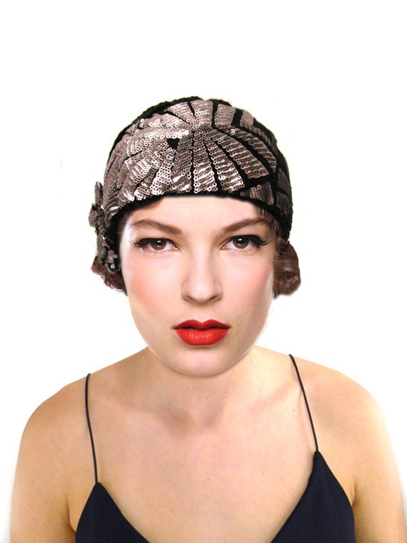 sequin cloche hat
