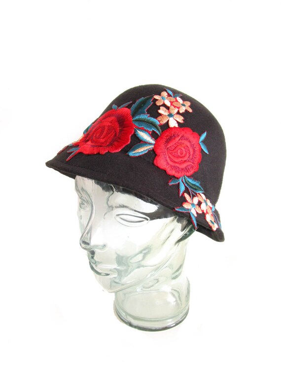 Bell hoed Zwarte hoed Jaar 20 hoed Bloem hoed Winter hoed | Etsy België