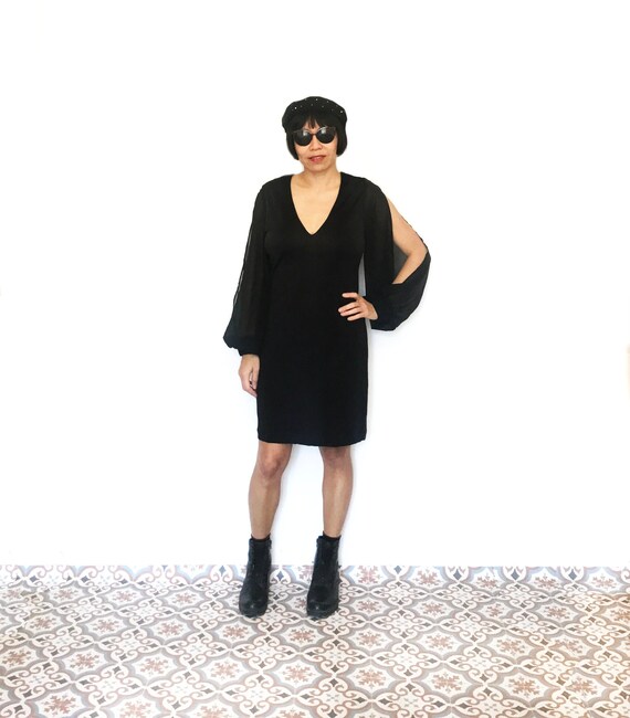 Little Black Dress Retro Dress 1970 70s 