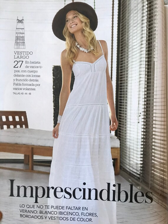 Dress pattern Extra Patrones Vestidos magazine spring - Etsy México