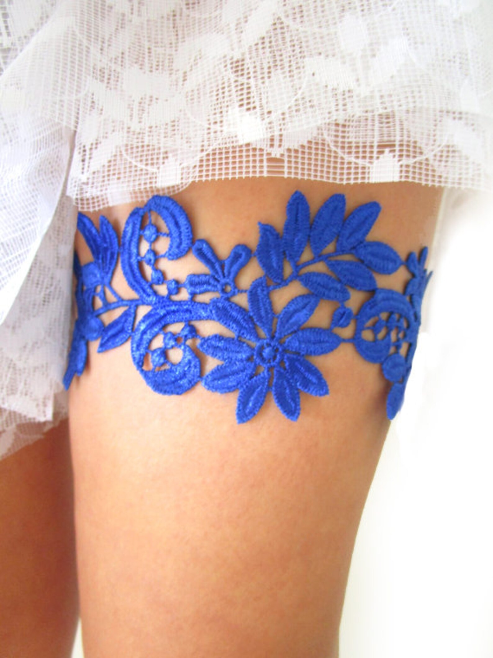 Royal Blue Lace Garter Set Bridal Garter Wedding Garter Belt Etsy