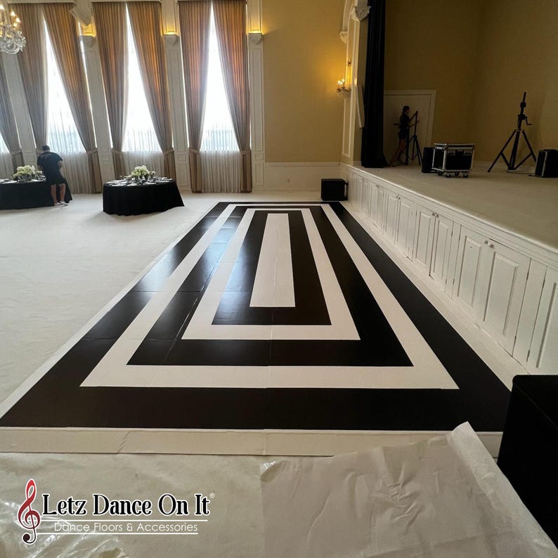 Custom Geometric Design Dance Floor Wrap Matte or Gloss Removable Vinyl ...