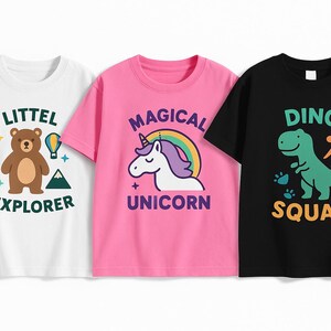 Custom Kids Cotton T-Shirt | Personalized Name Shirt with Text or Graphic | Birthday Gift, Back to School Outfit
