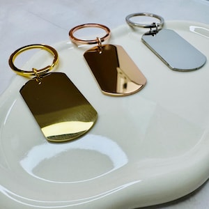 Custom Engraved Dog Tag Keychain: Personalized Stainless Steel Keyring