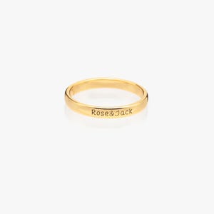 Dainty Engraved Name Ring, Custom Gold/Silver Personalized Minimalist Jewelry Gift