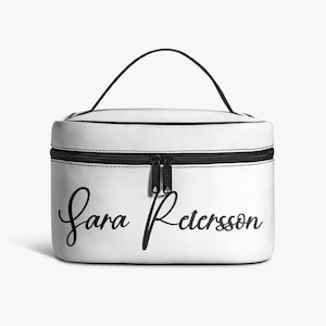 Personalized Travel Makeup Bag, Custom Image or Text Cosmetic Pouch, Bridesmaid Gift - Gift For Girlfriend