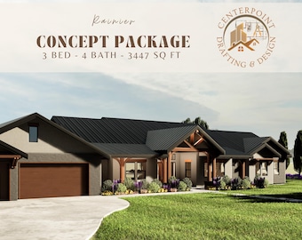 3 Bed 4 Bath House Plan | 3447 Sq Ft Home Design (PDF)