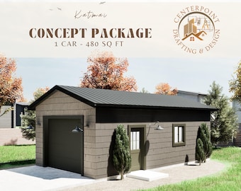 Small Garage Plans: 1-Car Outbuilding, She Shed, Man Cave or Storage (PDF)