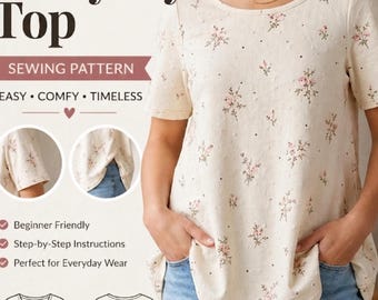 Blouse Sewing Pattern PDF for Women | Tunic Top XS-XXXL (instant ...