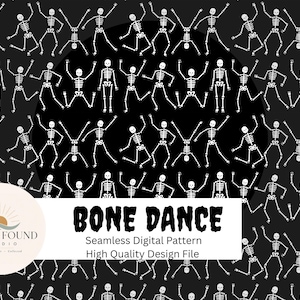 Halloween Skeleton Dance Seamless File 300 DPI Instant Download Digital