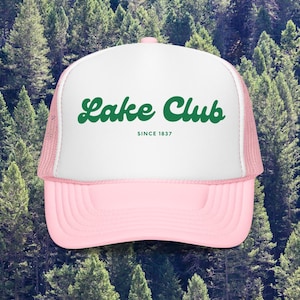 Vintage Lake Trucker Hat – Foam Mesh Cap for Boating & Lake Life, Summer Cabin Hat, Adjustable Snapback, Lake House Gift