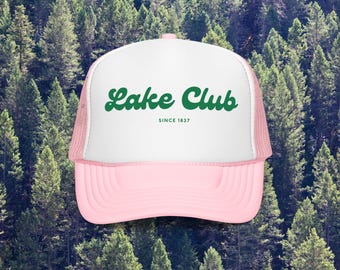 Vintage Lake-truckerhoed – schuimrubberen pet voor varen en leven op het meer, zomercabinehoed, verstelbare snapback, Lake House-cadeau