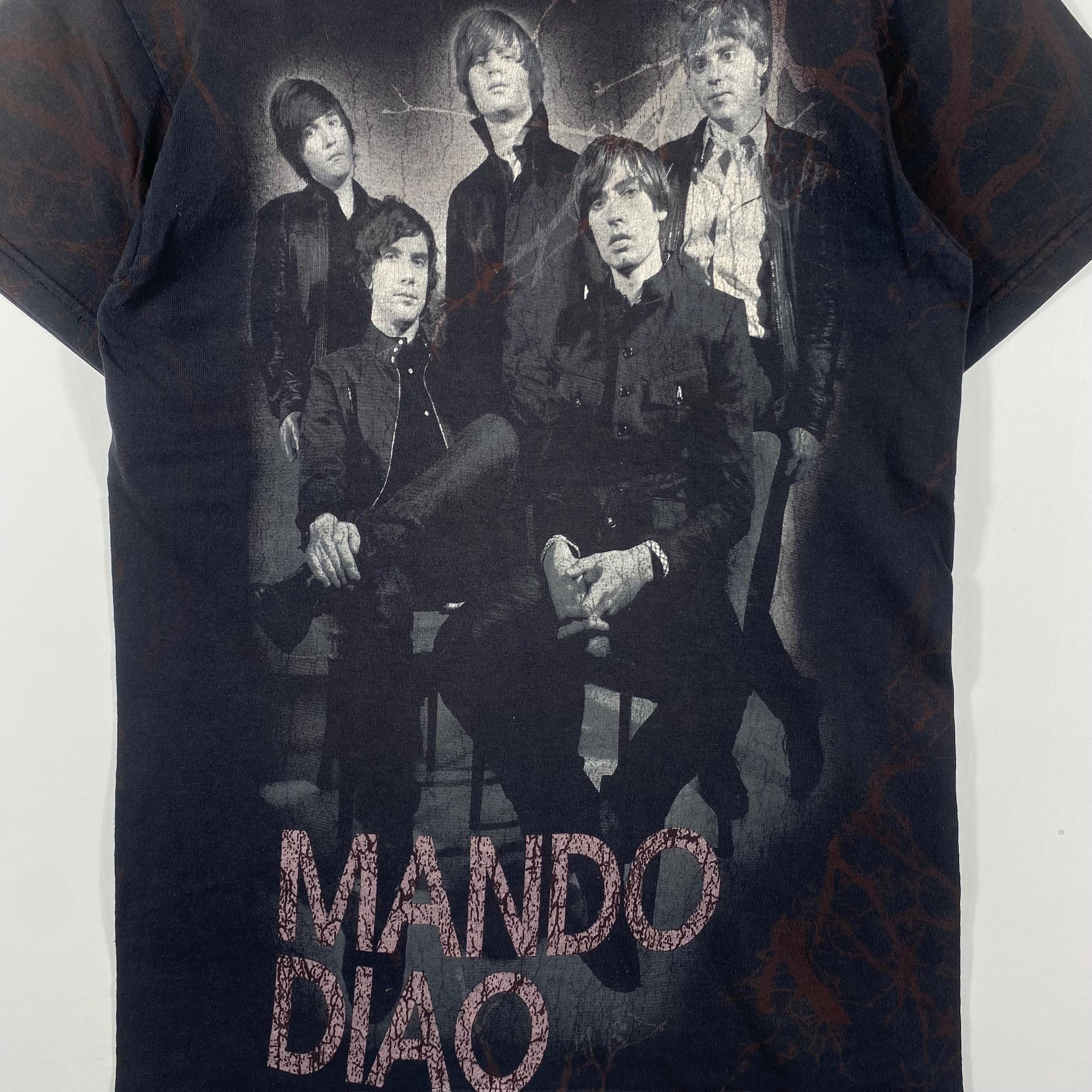 希少なヴィンテージ 00年代 MANDO DIAO バンド フルプリント Tシャツ