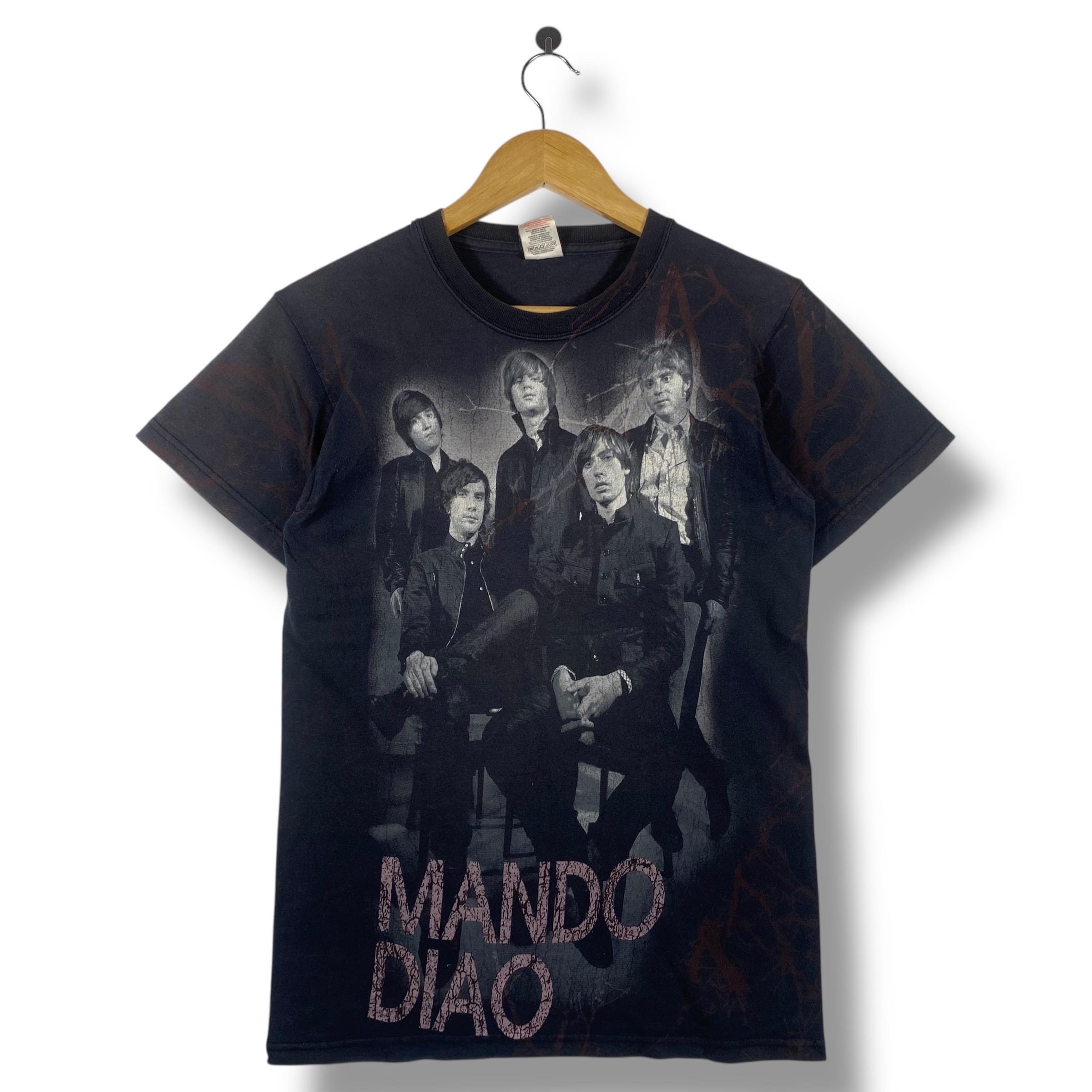 希少なヴィンテージ 00年代 MANDO DIAO バンド フルプリント Tシャツ 