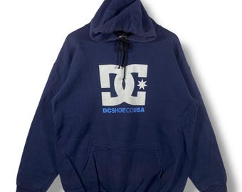 Vintage 00's DC SHOE Big Logo Hoodie Pullover Large Size