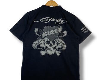 ED HARDY Love Kills Slowly By Don Ed Hardy Designs Graphic Polo Shirt