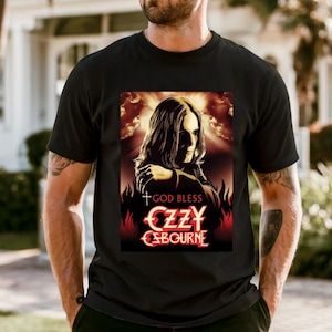 Comfort Colors® God Bless Ozzy Osbourne Unisex T-shirt Vintage Rock Tee Metal Fans Tee Heavy Metal Black Sabbath Band Tee Rock Lovers Tee
