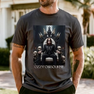 Comfort Colors® Ozzy Osbourne on Throne with Skeletons- Unisex Vintage Rock T-shirt, S-3XL