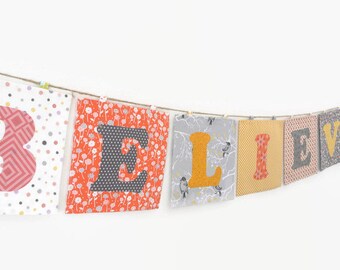 banner fabric name custom word map
