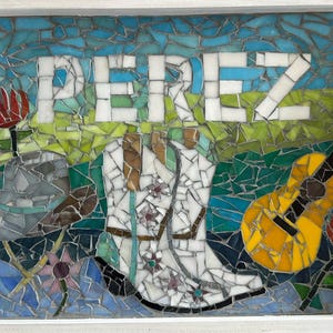 Mosaic Name Sign - personalized and designed for you.  Great gift