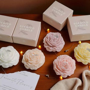 Rose Flower Candle | Aesthetic Scented Candle | Romantic Home Decor | Handmade Wax Gift | GlowNest Room Styling