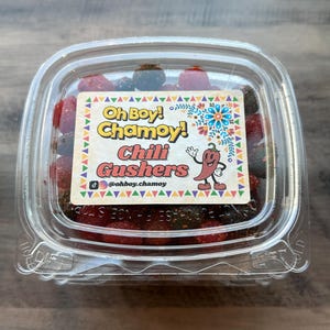 CHAMOY GUSHIES CARAMELLE 10 oz / Dolcetto messicano dolce, aspro e piccante / Dulces Enchilados / Caramelle Tajín / Snack Fruity Gushers / Oh Boy Chamoy