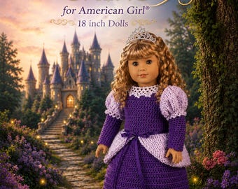 Cenerentola per bambole American Girl da 18 pollici, bambola da fiaba all'uncinetto (download PDF)