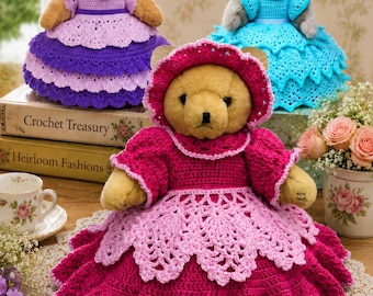 Bed Doll Bears Crochet Pattern, Bear Clothes, Plush Doll Clothes