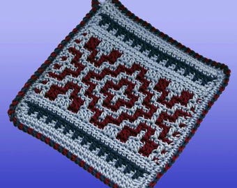 Taos Native American Potholder Crochet Pattern
