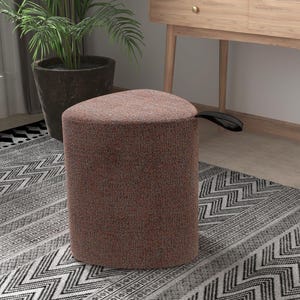 Linen Tall Pouf, Pouf Stool, Ottoman Bench, Minimalist Stool, Modern Pouf, Round Stool, Sofa Side Table, Footstool Ottoman,