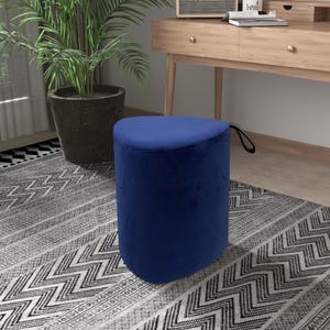 Velvet Tall Pouf, Pouf Stool, Ottoman Bench, Minimalist Stool, Modern Pouf, Round Stool, Sofa Side Table, Footstool Ottoman,