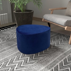 Velvet Round Pouf Ottoman: Modern Minimalist Footstool
