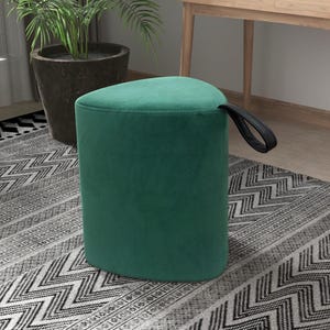 Velvet Tall Pouf, Pouf Stool, Ottoman Bench, Minimalist Stool, Modern Pouf, Round Stool, Sofa Side Table, Footstool Ottoman,