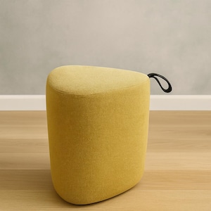 Linen Pouf, Pouf Stool, Ottoman Bench, Minimalist Stool, Modern Pouf, Round Stool, Sofa Side Table, Footstool Ottoman