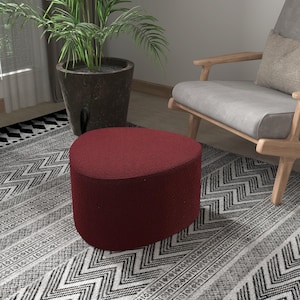 Linen Wide Pouf, Pouf Stool, Ottoman Bench, Minimalist Stool, Modern Pouf, Round Stool, Sofa Side Table, Footstool Ottoman,