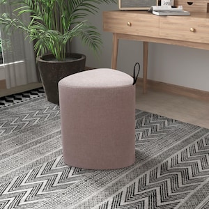 Linen Tall Pouf, Pouf Stool, Ottoman Bench, Minimalist Stool, Modern Pouf, Round Stool, Sofa Side Table, Footstool Ottoman,