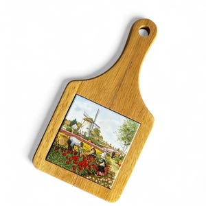 Ter Steege Decorative Cheese Board with Delftware Tile Vintage Dutch Kitchenware