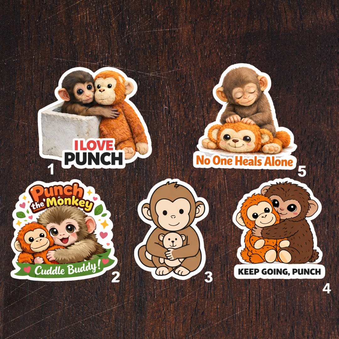 Monkey Punch Sticker Kiss-cut Stickers | Funny Punch Monkey Vinyl Decal ...