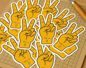 Peace Sign Hand Sticker | Hippie Aesthetic Sticker for Laptop, Water Bottle, Journal