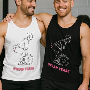 Funny Gay Gym Tank Top, Strap Tease Workout Tee, Power Bottom Tank Top, LGBTQ+ Pride Fitness Apparel - 16 Vibrant Colors